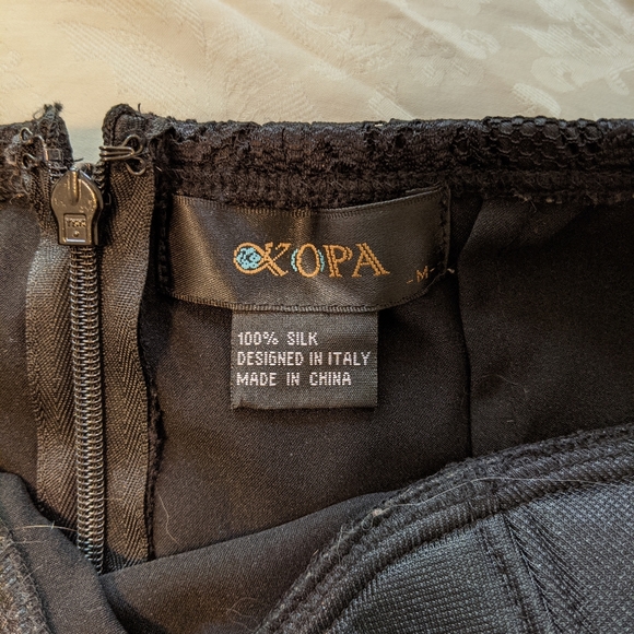 Black silk, strapless mini dress - Picture 3 of 5